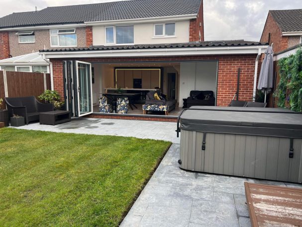 House extension, architectural services near me, Open plan kitchen, dining, Utility, Bathroom, Outdoor seating